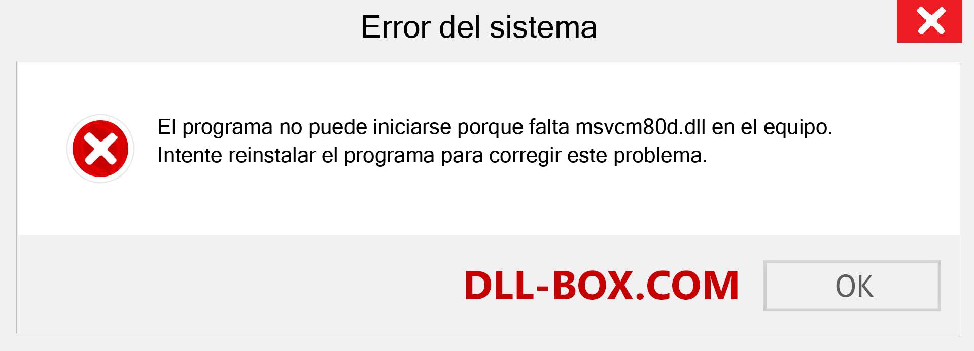 ¿Falta el archivo msvcm80d.dll ?. Descargar para Windows 7, 8, 10 - Corregir msvcm80d dll Missing Error en Windows, fotos, imágenes