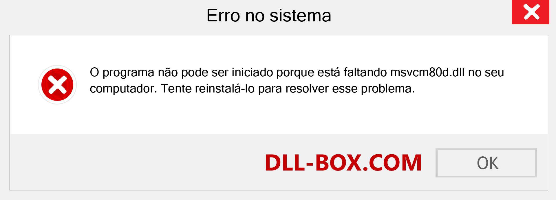 Arquivo msvcm80d.dll ausente ?. Download para Windows 7, 8, 10 - Correção de erro ausente msvcm80d dll no Windows, fotos, imagens